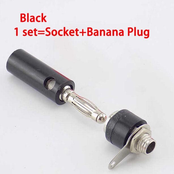 4mm plug conector de inserção fêmea soquete de banana fêmea masculino conjunto conector niquelado conectores diy l19