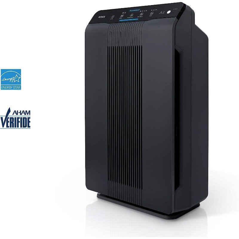 Winix 5500-2 purificador de aire con True HEPA, PlasmaWave y reducción de olores, lavable, filtro de carbono AOC medio, Gris Carbón