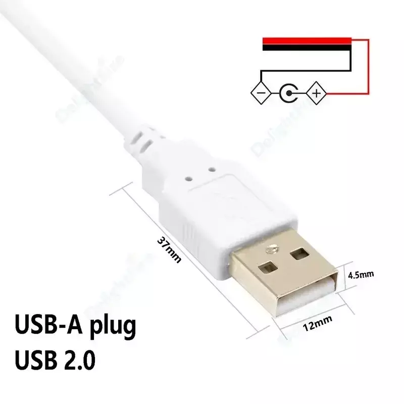 2pin USB Power Cable USB 2.0 Male Plug DIY Pigtail Cable For USB Equipment Installed DIY Replace Repair household appliances
