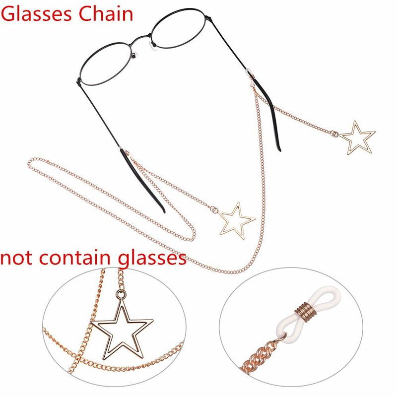 Gafas de lectura para mujer, collar de gafas de estrella hueca de Metal, cordón para gafas, accesorios para gafas, cadena para gafas