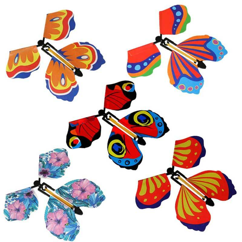 Mariposa voladora mágica, cuerda, Hada, juguetes voladores, cuerda, banda de goma, marcador de Color, fiesta, gran regalo de Surpris
