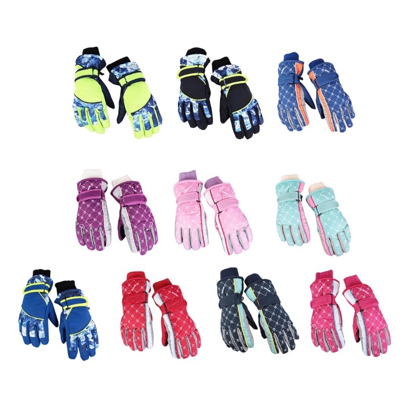 127D зимние зимние варежки для детей, водонепроницаемые лыжные перчатки, термоперчатки для занятий спортом на открытом воздухе,