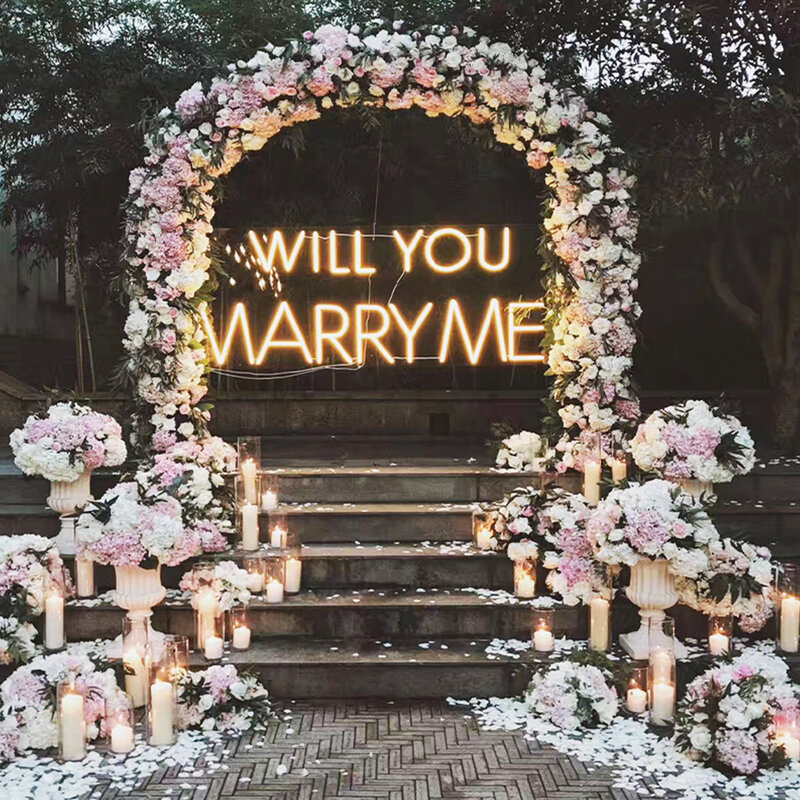 Custom decorative LED Neon signs flexible attractive decoration marry me wedding home event