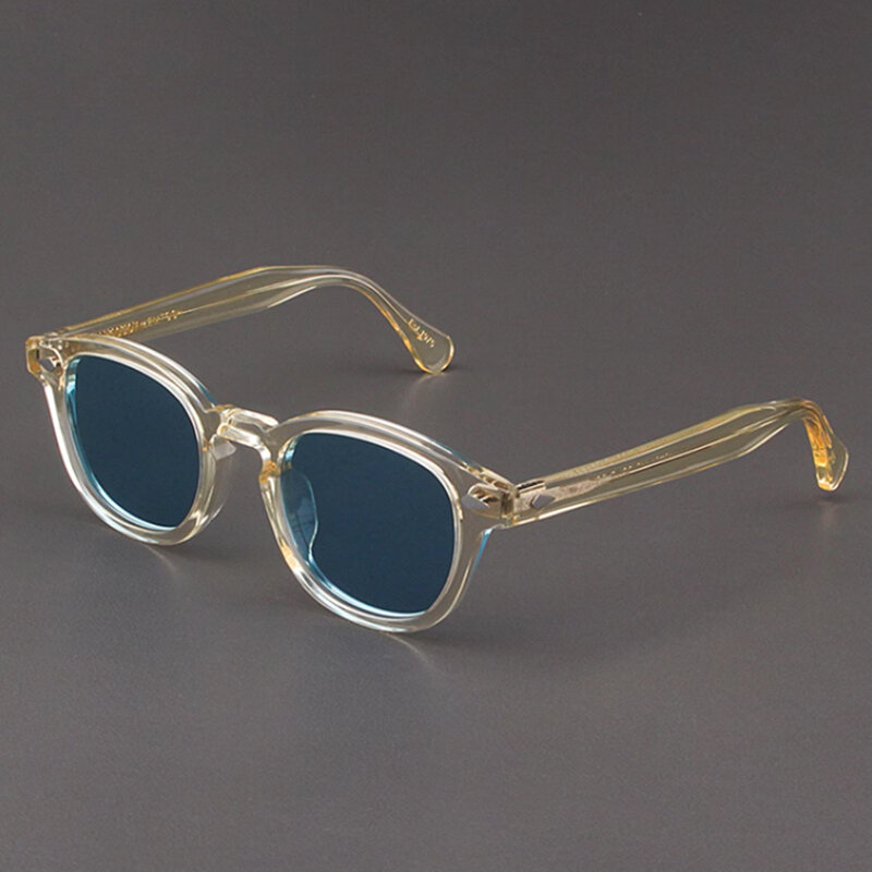 نظارات شمسية مستقطبة من جوني ديب للرجال والنساء ، نظارات شمس ليمتش ، نظارات إطار أسيتات عتيقة ، علامة تجارية فاخرة