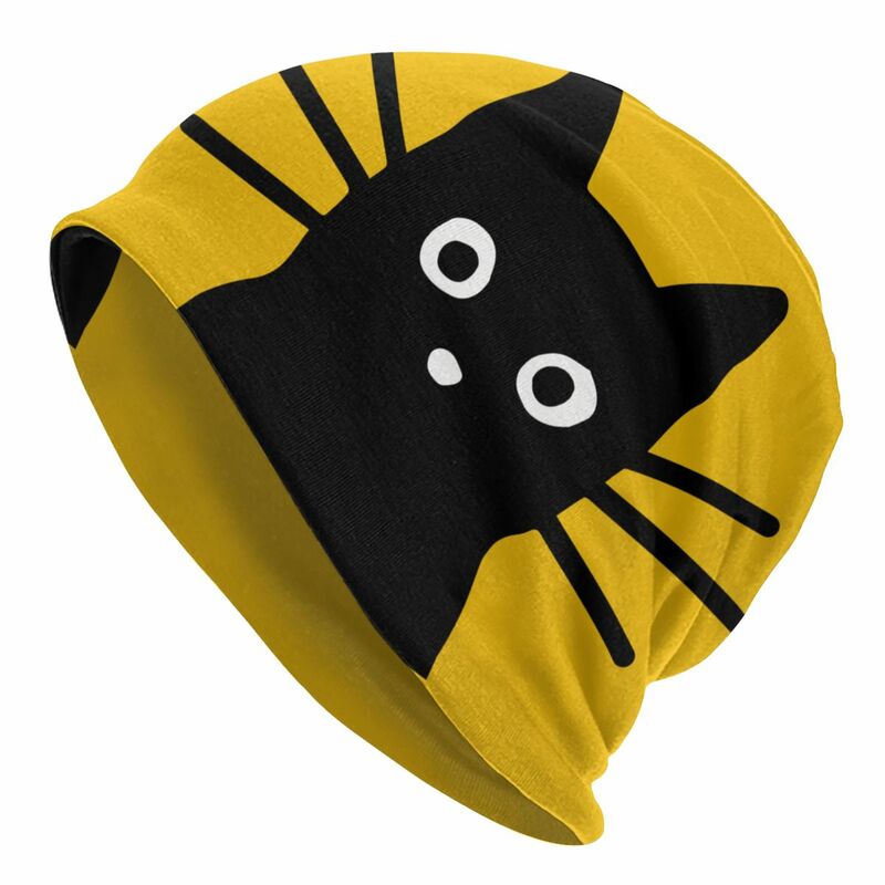 Czarny kot Unisex maska wiatroszczelna dwuwarstwowa cienka czapki dla mężczyzn kobiet