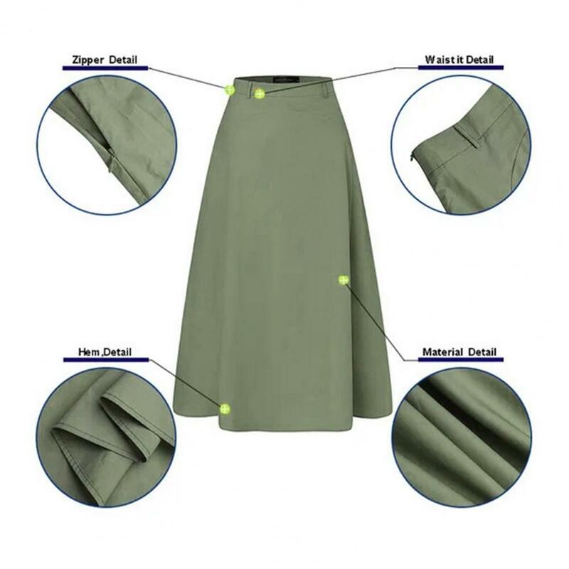 Maxifalda transpirable de cintura alta para mujer, falda larga Irregular con dobladillo grande, línea A de Color sólido, ajuste suelto suave, ropa de calle, 1 unidad