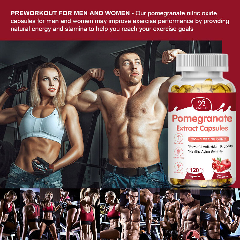 Pomegranate Capsules Vitamins Supplement Antioxidant Heart Health Joint Support Brain Health