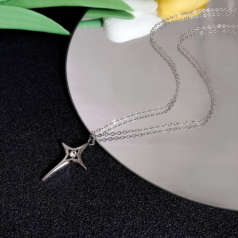Mode Silber Farbe Hexagramm Stern Anhänger Halskette minimalist ischen Titan Stahl Halsketten für Frauen Männer Schmuck Geschenke