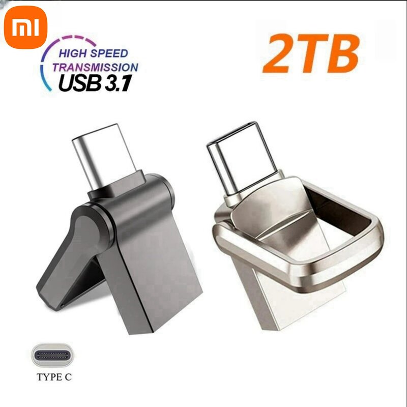 Xiaomi USB Flash Drive 2TB OTG Metal USB 3.1 Pen Drive Key 1TB 512GB Type C High Speed Pendrive Mini Flash Drive USB Memoria