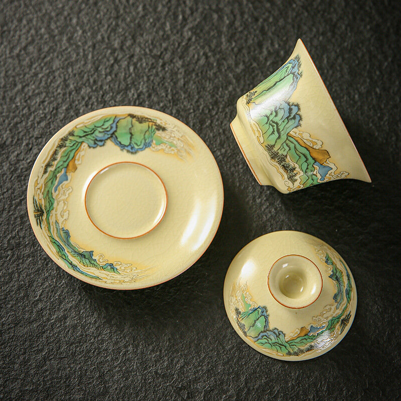 Gaiwan Retro Dargon Cup Saucer Tea Tureen Chinese Tea Maker Cover Bowl Tea Services Supplies Craft