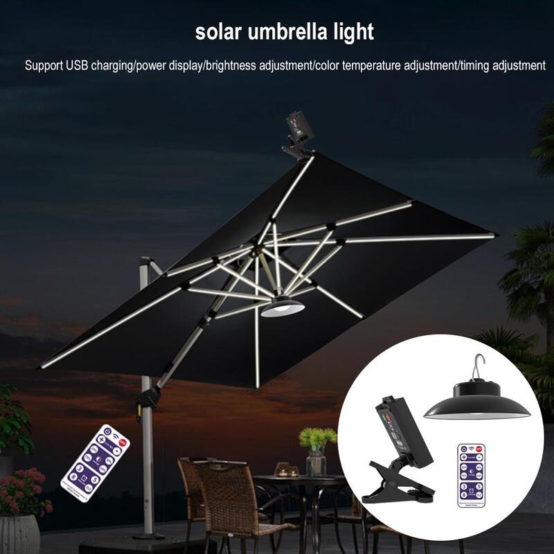Lampada per ombrellone solare luce potente, ricarica USB, regolazione della luminosità strumenti impermeabili per Patio, giardino e campeggio G7D7