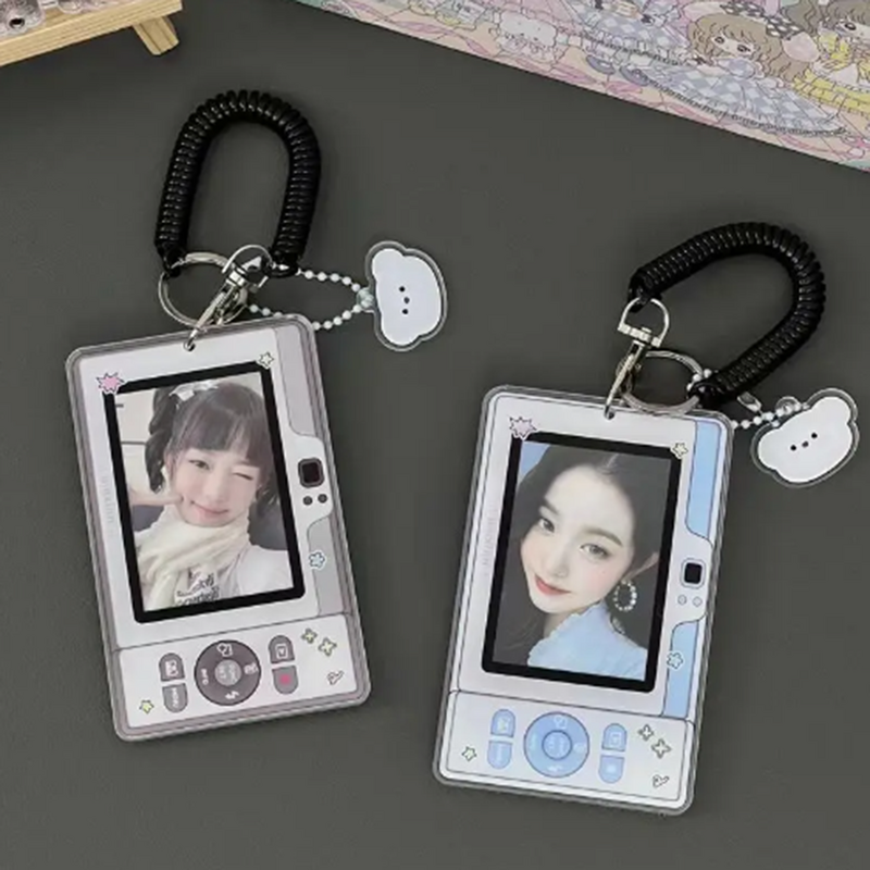 JESJELIU Ins-soporte de tarjeta de foto con forma de cámara para teléfono, Fundas protectoras de exhibición de fotos, papelería Kawaii, regalo para niñas, 3 pulgadas, Kpop Idol