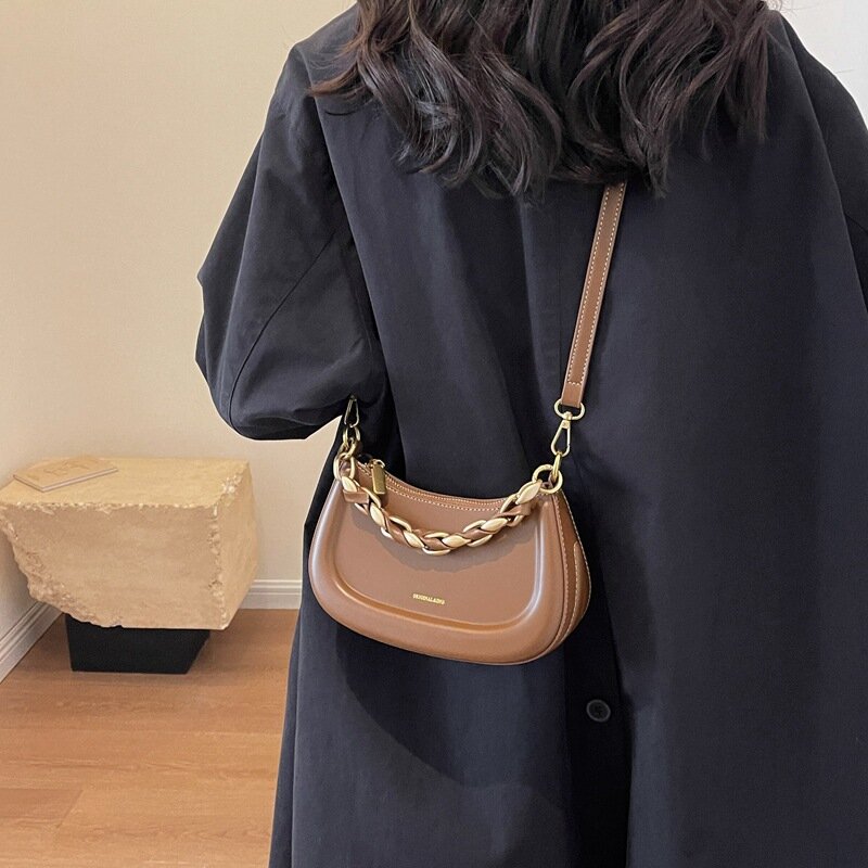 حقيبة سرج أحادية اللون للنساء ، محافظ وحقائب يد أنيقة ، حقائب كروس بودي ، جديدة ،