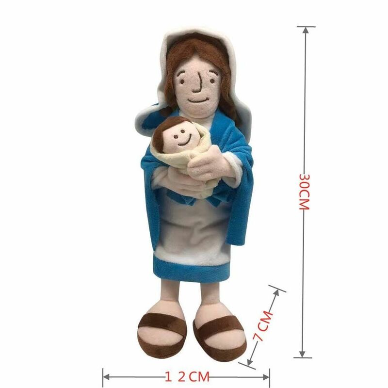 Muñeca educativa de la Virgen María, juguete de peluche de Jesús, almohada de felpa, decoración del hogar, regalo