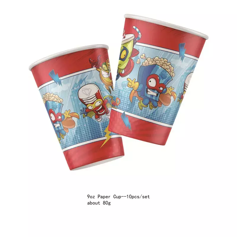 Gioco Superzings tema Baby Shower decorazione per feste set di compleanno Banner borsa di paglia tazza piatto tovaglia forniture per bambini