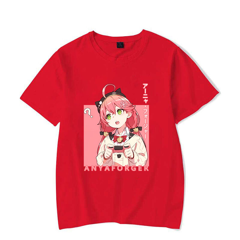 여성용 귀여운 Anya Forger 프린트 티셔츠, Y2k 캐주얼 반팔 상의, 애니메이션 티셔츠, 신상 패션