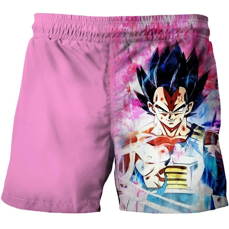 Pantalones cortos de Goku de Dragon Ball para niños, pantalones cortos de natación de secado rápido, pantalones cortos de playa con estampado de dibujos animados para jóvenes, Verano