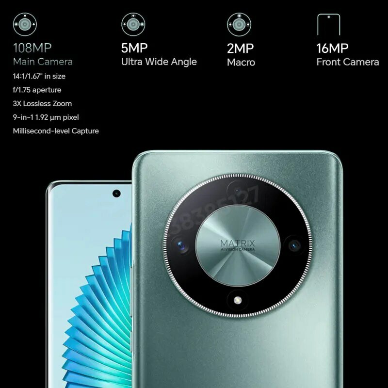 Versione globale HONOR Magic6 Lite 5G X9b X50 6.78 "Display Anti-goccia 120Hz 108MP telecamere Triple batteria 2 giorni Android13 Dual SIM