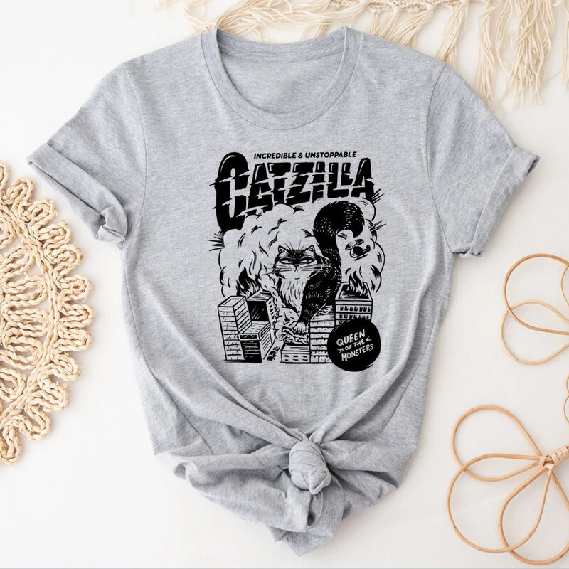 Camiseta con estampado de gato Neko para mujer, ropa de anime de manga de diseñador
