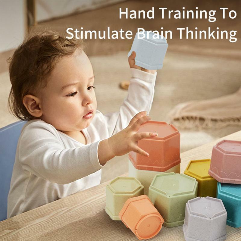Cup Stacking Game Nesting Cups 10PCS Competitive Interactive Funny Stacking Toys Unique Educational Toy Holiday Gift For Color