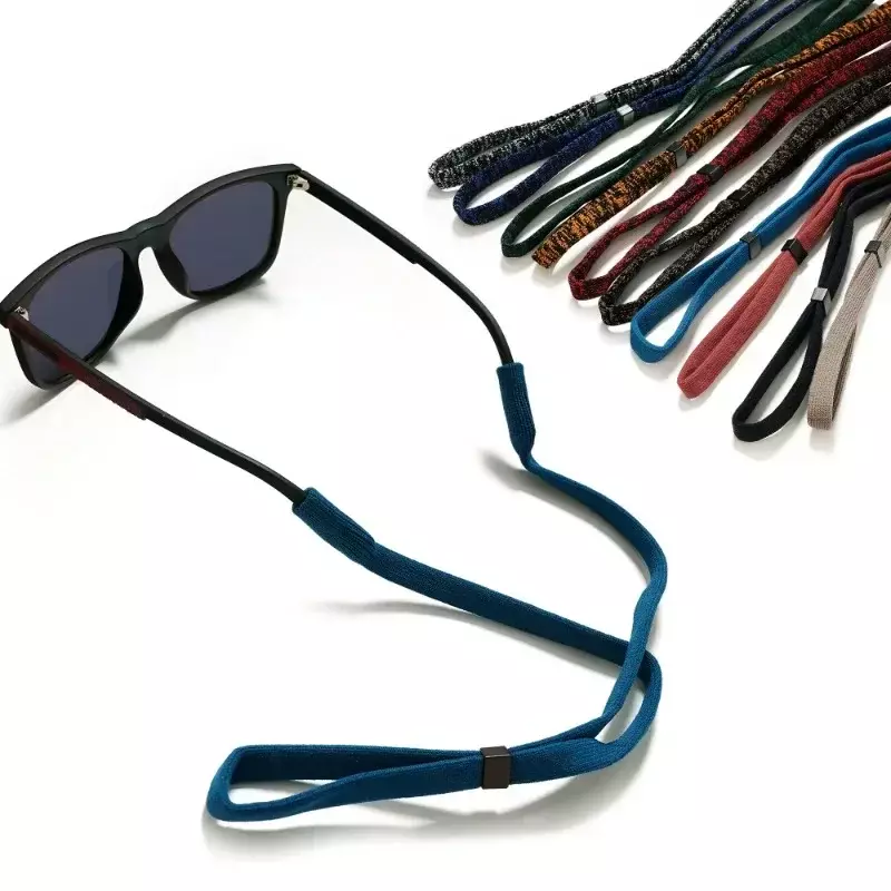 탄성 폴리에스테르 목 스트랩 미끄럼 방지 선글라스 로프, 남녀공용 야외 스포츠 안경 코드, 남녀공용 안경 코드