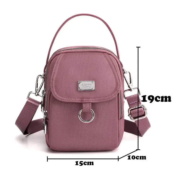 Damen Single Shoulder Bag Mode tasche hochwertige strap azier fähige Stoff weibliche Mini Handtasche Handy tasche Reiß verschluss Umhängetasche