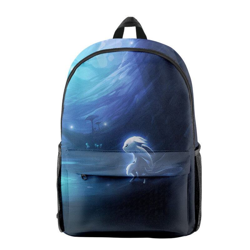 Ori and The Will of the wisps กระเป๋าเป้สะพายหลังนักเรียนแฟชั่น Hip-Hop Daypack คอสเพลย์กระเป๋าเดินทางแบบมีซิปกระเป๋าฮาราจูกุ unisex