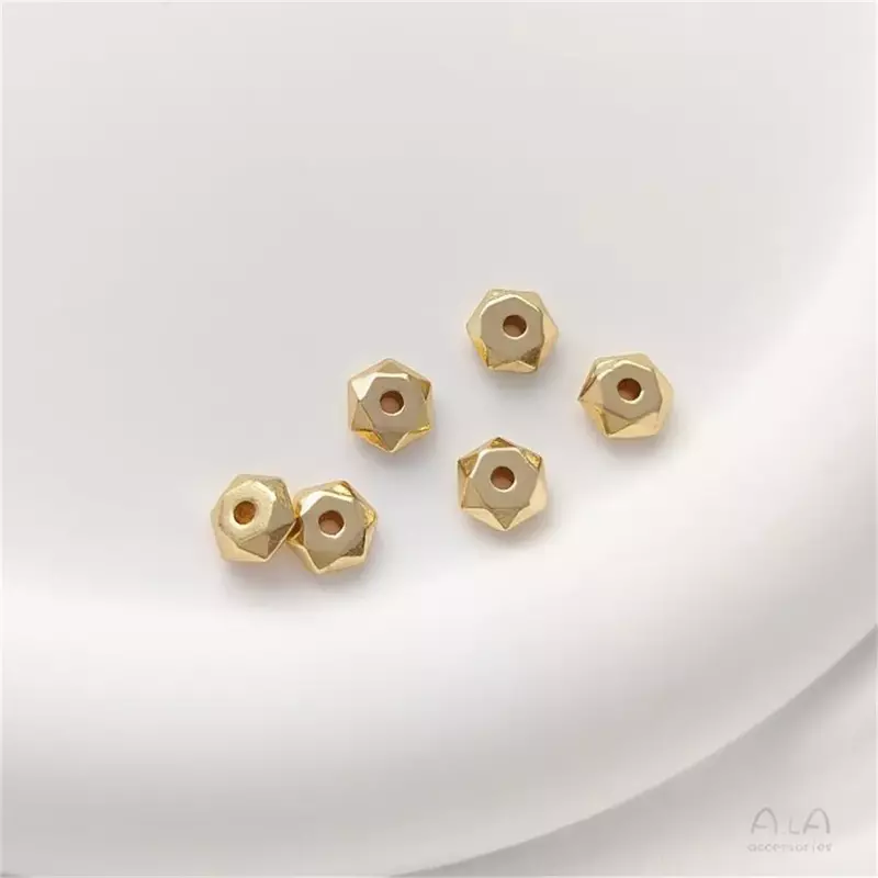 14K Gold-filled Faceted Stone Beads, Pea Beads, Six-pointed Star Spacers, DIY Handmade Beaded Ear Accessories C360