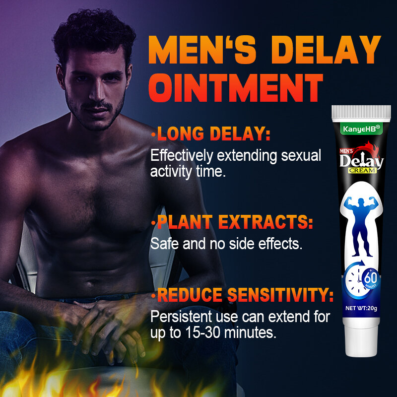 1 Stück Mann Verzögerung Creme lange 60 Minuten Penis vergrößerung Sex Verzögerung für männliche Härte erhöhen Kräuter medizin Salbe g044