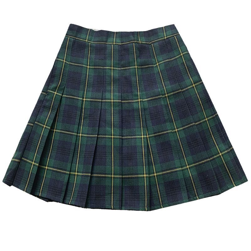 Mini-saia plissada de cintura alta feminina, xadrez em linha A, curto, zíper invisível, forro antirreflexo, moda Harajuku, Y2K