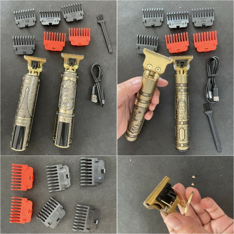 4Pcs/Set Size 1.5/3/4.5 T-Blade Men's Hair Clipper Trimmer Limit Comb Guide Combs Barber Replacement for T9 Trimmer