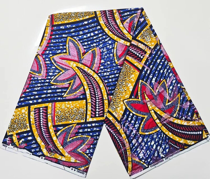 2024 Cottonb African Golden Wax Fabric Fashion Print Gold Wax Fabric Ankara Fabric Ghana Nigeria Style Pagne Sewing Material TT5