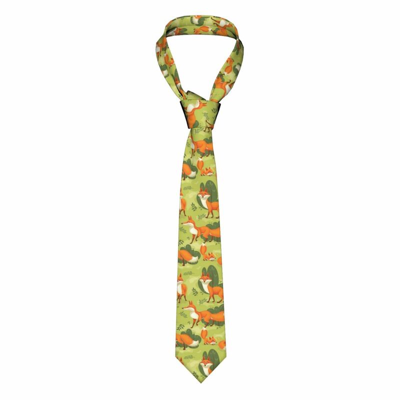 Галстук для мужчин, строгий узкий галстук, классический мужской галстук с милыми мультяшными лисами, узкий Свадебный галстук для джентльмена