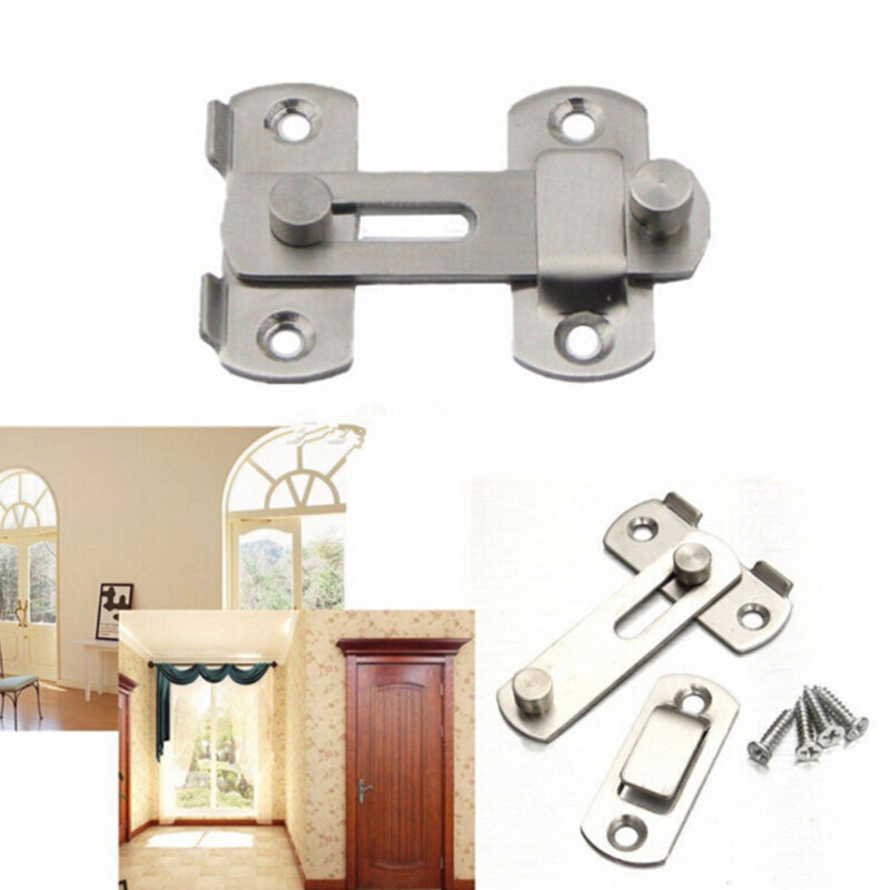Kunci pintu geser aman, alat keamanan, aksesori kandang, pintu gudang, Kabinet portabel Stainless Steel