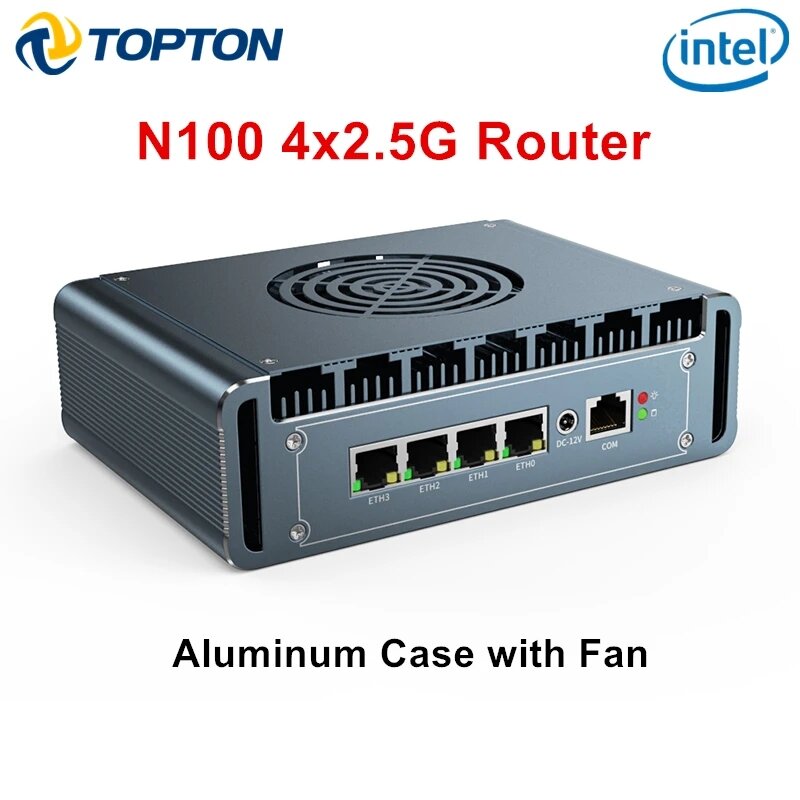 Router lunak tanpa kabel 12 Gen Intel N100 Mini PC Quad Core 4x i226 2.5G LAN Celeron N5105 J4125 pfSense Firewall Appliance ESXI