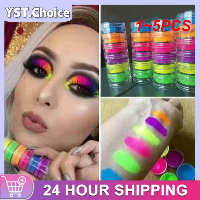 1 ~ 5 Stuks Kleuren Neon Oogschaduw Lichtgevende Eyeliner Lip Make-Up Cosmetische Fluorescerende Pigment Gloed In De Donkere Oogschaduw Mode Oog