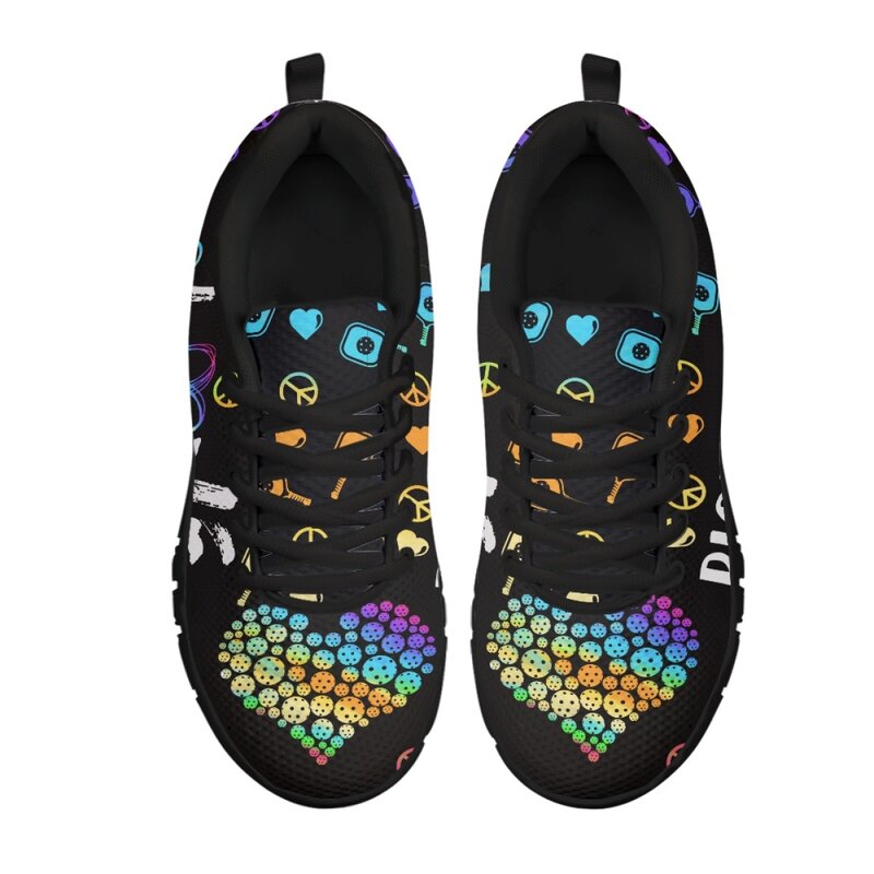 INSTANTARTS 2023 nowy Trend damskie trampki pikleball wzór miłosny sznurowane buty spacerowe na niskim obcasie wiosenno-jesienne wygodne obuwie Zapatos