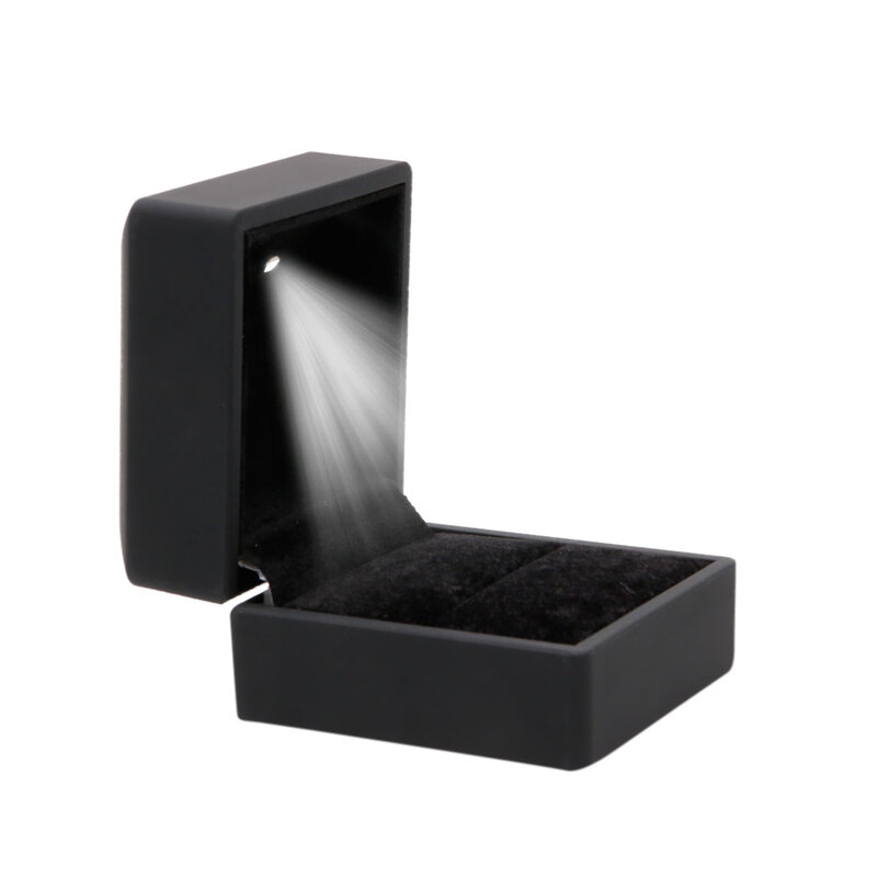 Schmuck-Ring-Box für Etui mit LED-Beleuchtung für Heiratsantrag, Rot, Schwarz, Blau, Drop Shipping