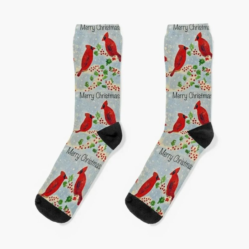 Frohe Weihnachten Kardinäle Socken Schnee Kompression socken für Frauen Männer