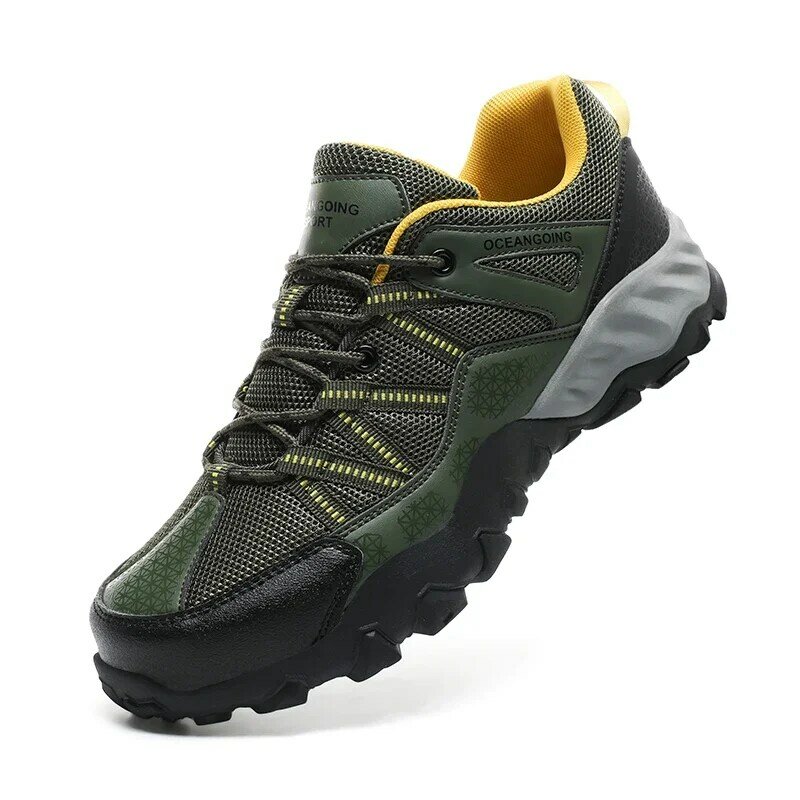 Nowy buty górskie dla mężczyzn 2024 letnia oddychalność siatka wspinaczkowa trampki trekkingowe męskie spacery na świeżym powietrzu sportowe skórzane buty męskie