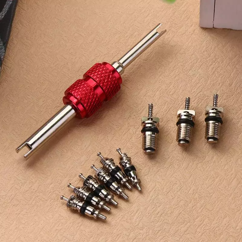 Car Air Conditioner Valve Core With Wrench Removal Installer Tool Vehicle Auto A/C R12 R134a Air Conditioning System Repair