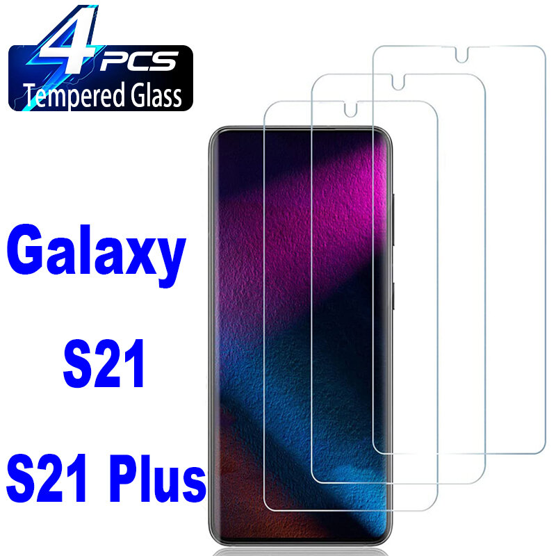 2/4 Buah Kaca Tempered untuk Samsung Galaxy S21 S21 Plus S21Plus Pelindung Layar Kaca Film