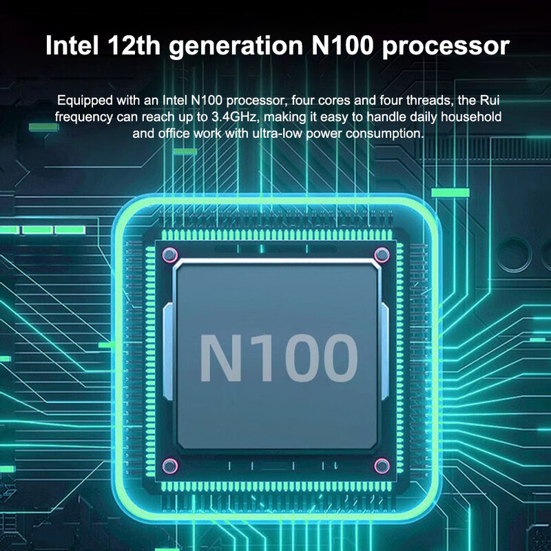 Mini PC Intel N100 Pocket PC, Desktop Gamer Computador, 4K, Windows 11, 10, Linux, WiFi 6, 1000M, Z3 ESUS, DIY Gaming Computer