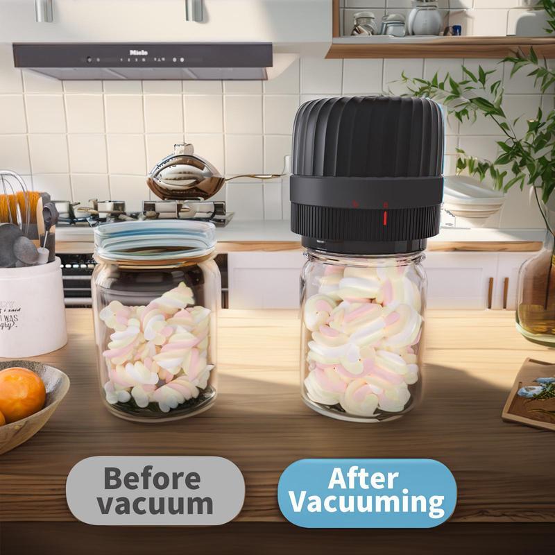 KITOOL mason jar vacuum sealer [New Version], super suction, one-touch automatic food sealing machine, wet and dry , food  vacuu