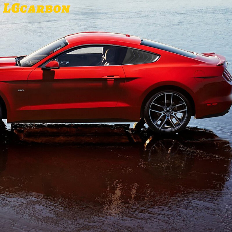 LGcarbon 1/4 ćwiartki czarne włókno węglowe boczna szyba żaluzjowe osłona do otworu wentylacyjnego dla 05-14 Ford Mustang