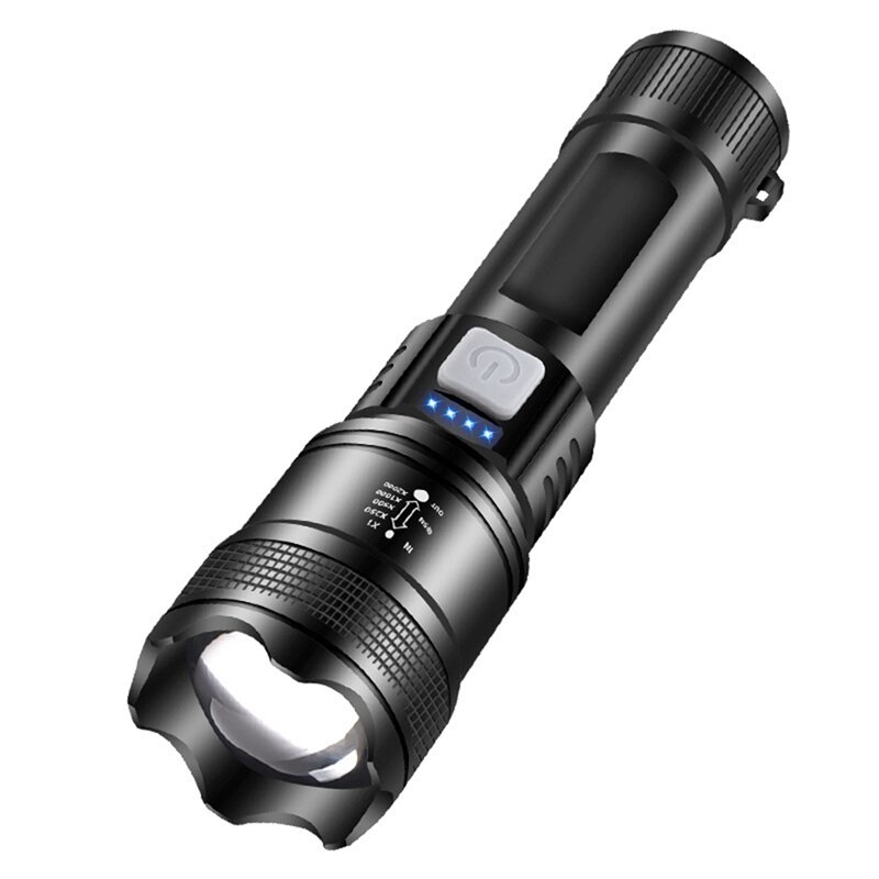 Lanterna LED portátil P70 com Zoom função telescópica, recarregável de longa duração Camping lanterna