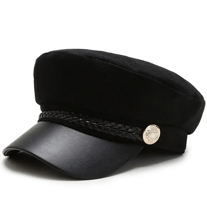 Jesień moda bawełna kobiety kapelusz brytyjski styl ciepły retro gazeciarz czapki wojskowe ośmioboczna czapka kobiece daszki ochronne