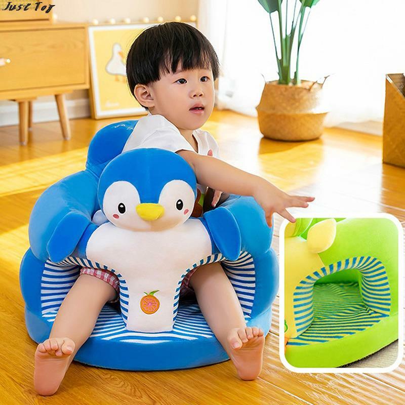 Hot! Baby Learning Sitting Seat Sofa Cover Cartoon Plush Support Chair Toys Comfortable Toddler Nest Washable without filler