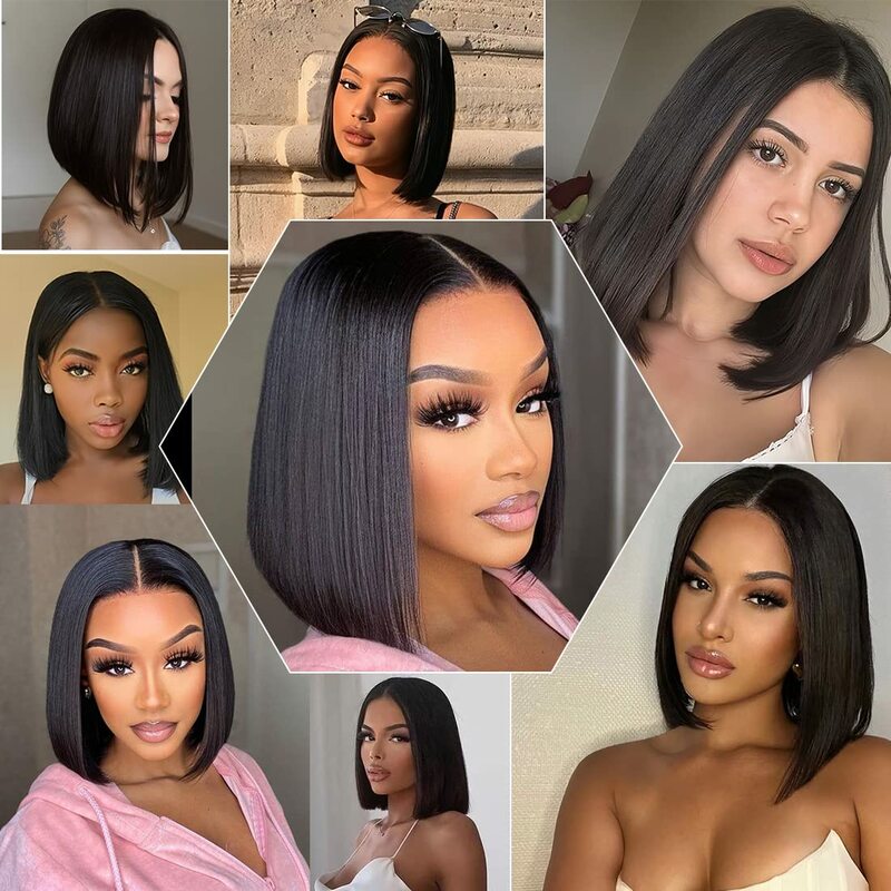 Wear Go Glueless Wig Bob Wig Human Hair 13x4 Lace Front Wigs for Black Women Short Glueless Wig Pre Plucked with Baby Hair