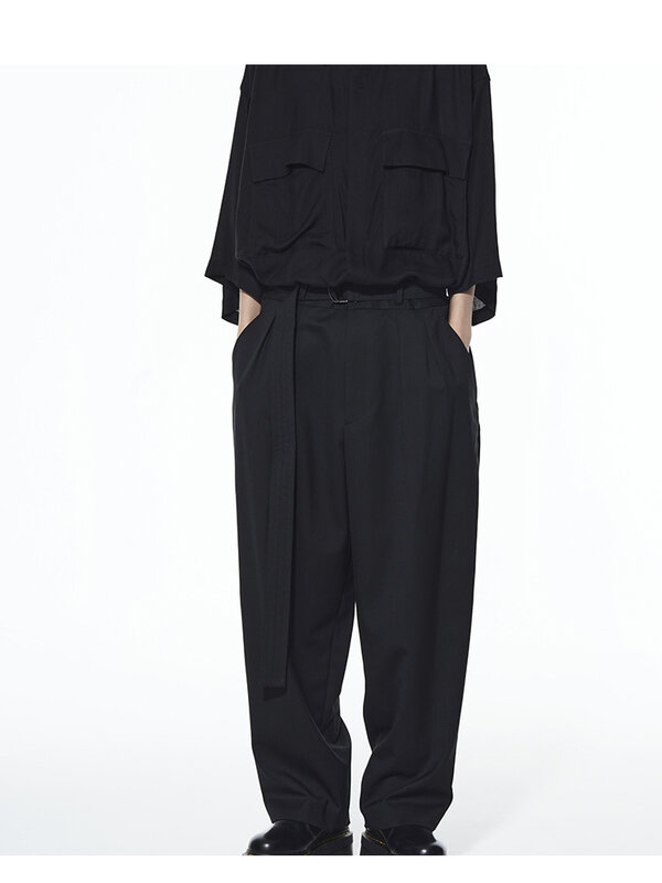 Yohji YamamPain-Pantalon Décontracté à Ceinture Extra Longue pour Homme, Vêtement Unisexe de Style Japonais